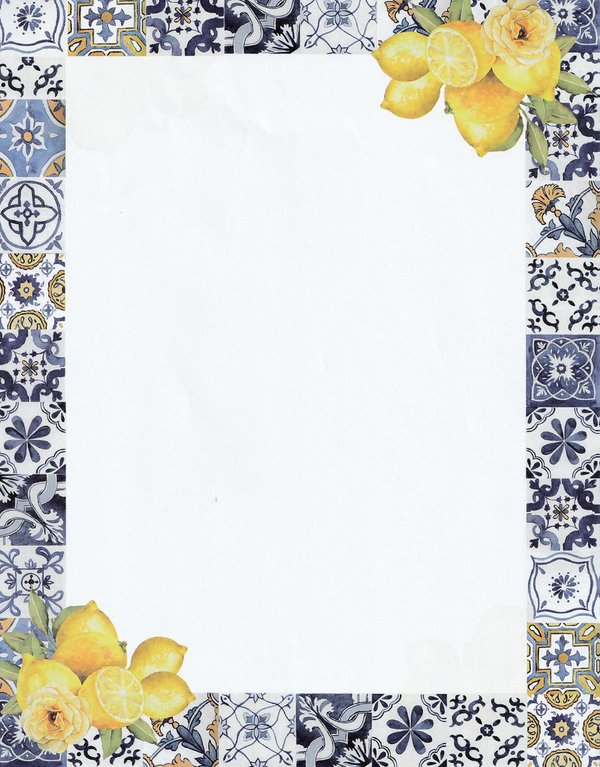 Letter Paper Lemons Any Design