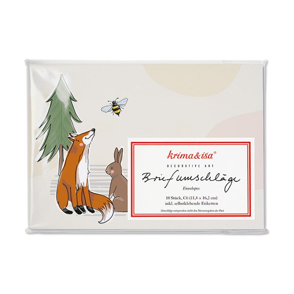 10 Envelopes Woodland Animals Krima & Isa