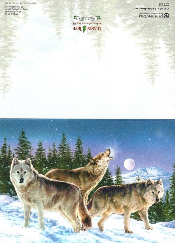 Card Wolves In Snowy Forest Leanin Tree