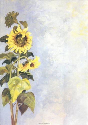 Briefpapier Sonnenblumen Menucard