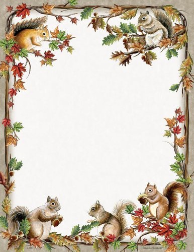 Briefpapier Squirrels Posies and Such 8,5*11