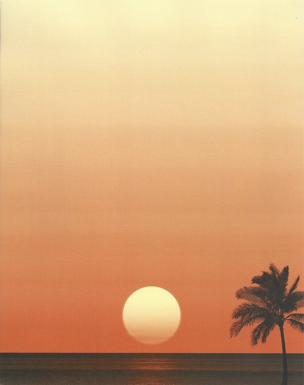 Letterhead Tropical Sunset Idea Art USA