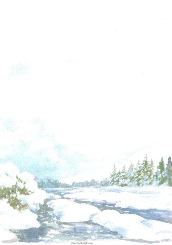 Briefpapier Winterfluss Menucard