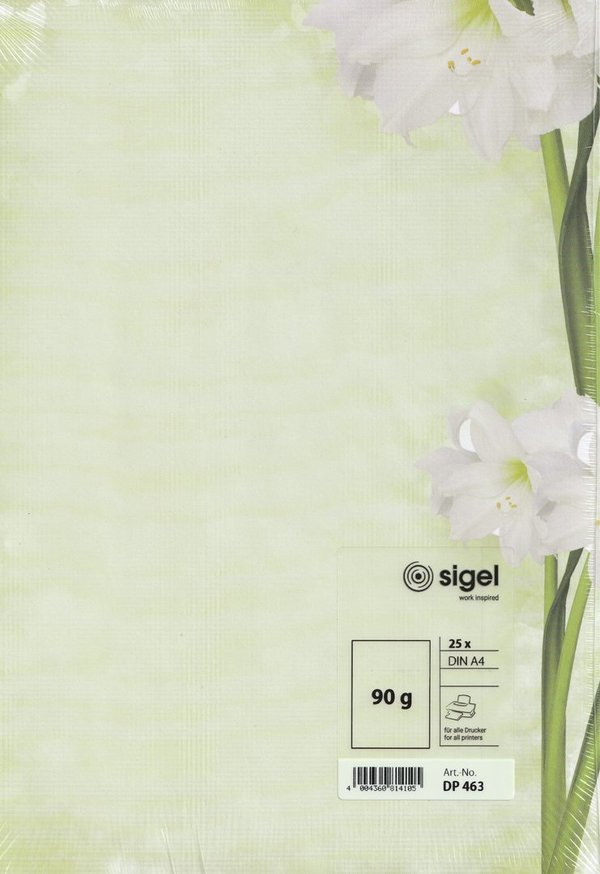 Briefpapier Blumen Sigel
