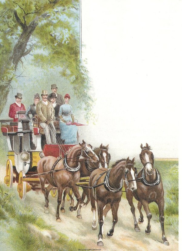 Letter Paper Horse Carriage Menucard