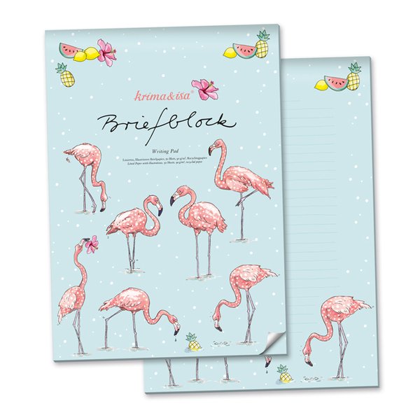 Briefblock Flamingo A4 Krima & Isa