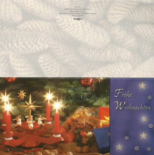 Weihnachtskarte Kerzen Papiersachse