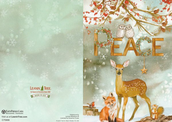 Weihnachtskarte Peace Leanin Tree