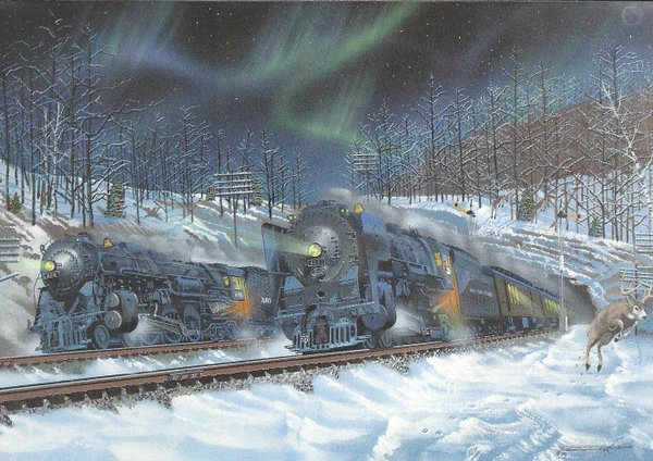 Christmas Card Train Leanin Tree