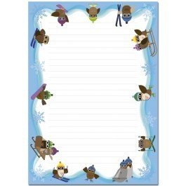 Letter Pad Winter Owls IdeenStadl A4 with lines