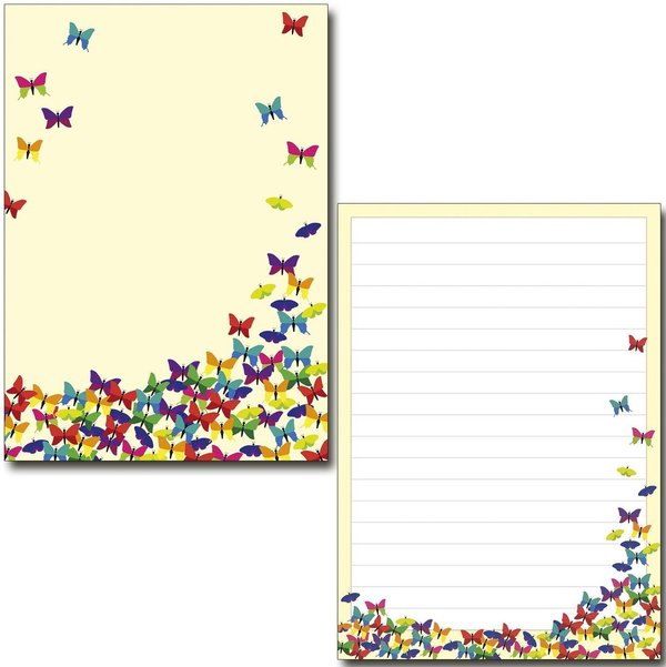 Letter Pad Butterflies with lines A5 IdeenStadl