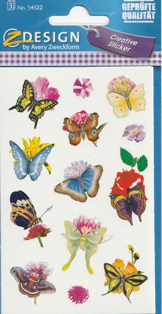 Sticker Bunte Schmetterlinge Avery Zweckform