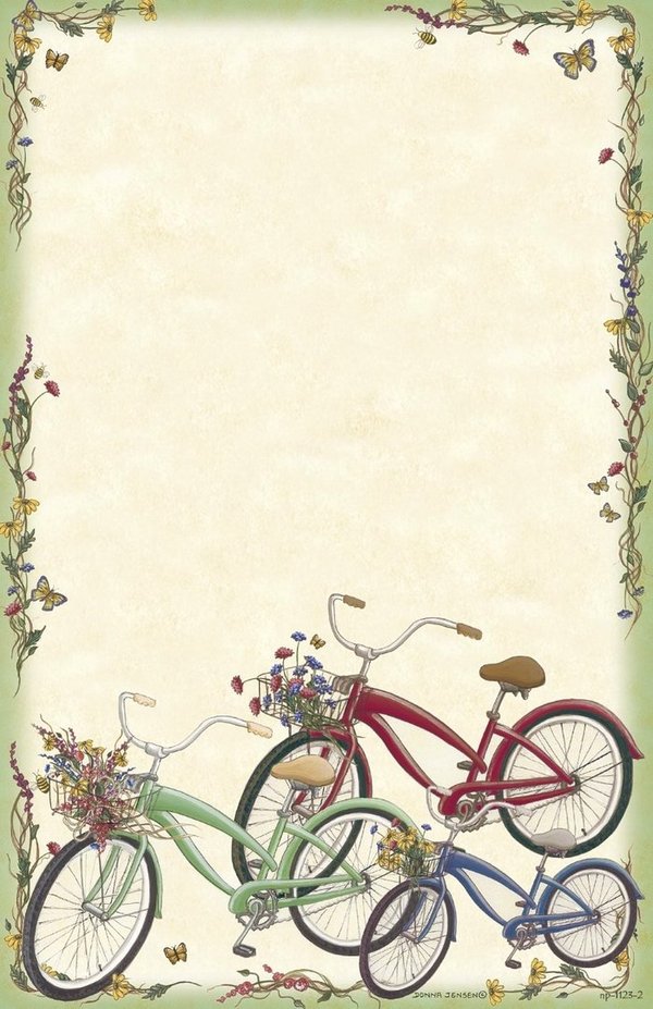 Letter Pad Old Time Bicycles Posies and Such