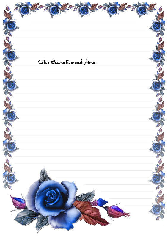 Briefpapier Blaue Rose liniert ehre_bern ebay