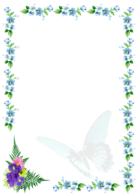 Letter Paper Blue Butterfly and Flowers ehre_bern ebay
