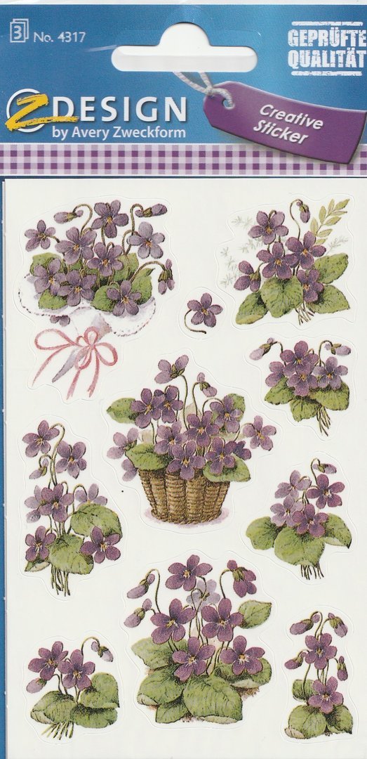 Sticker Purple Flowers  Avery Zweckform