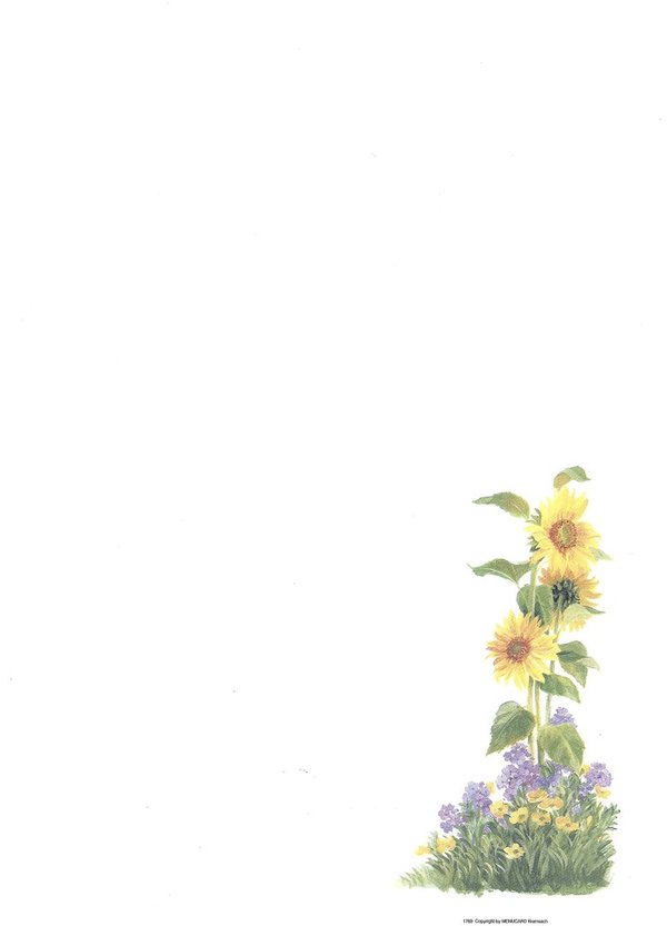 Briefpapier Sonnenblume Menucard