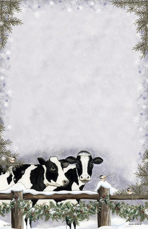 Letter Pad Cows in the snow Posies and Such