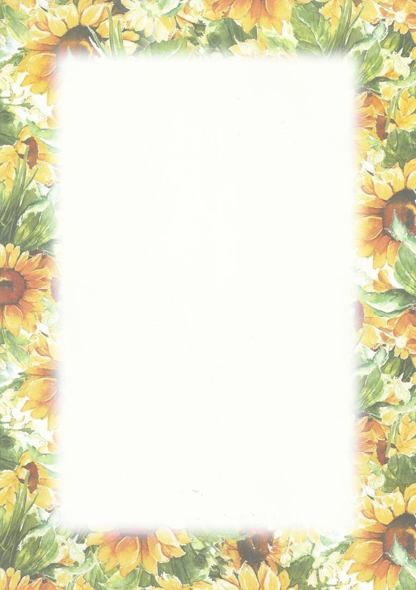 Letter Paper Sunflower Frame Papier Direkt
