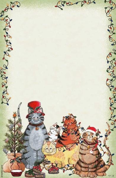 Letter Pad Christmas Cats Posies and Such