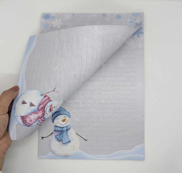 Letter Pad Snowman A4 Stationery Parlor