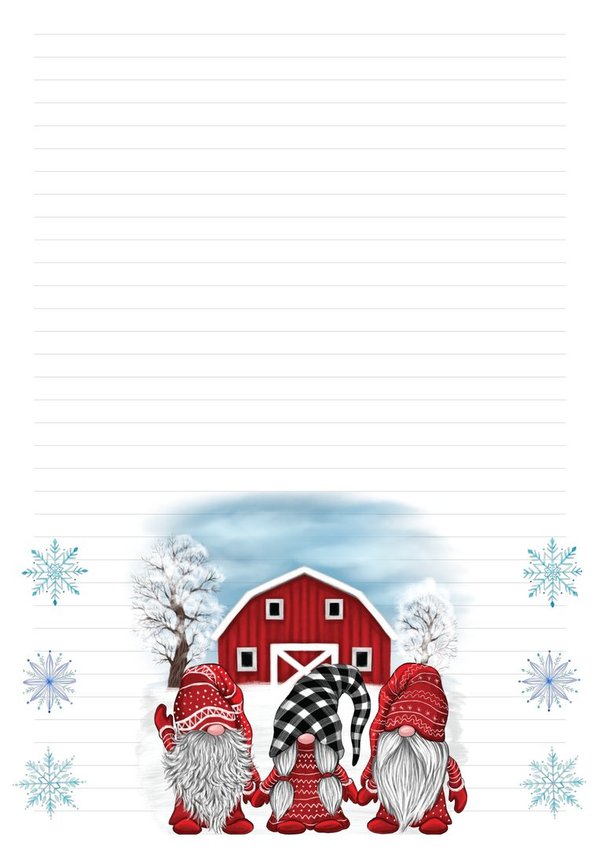 Letter Pad A4 Winter Gnomes Doreens Briefpapierwelt