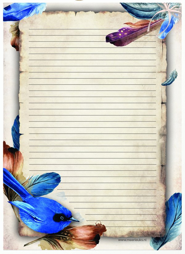 Letter Pad Feathers Meerleuks A4 50 papers