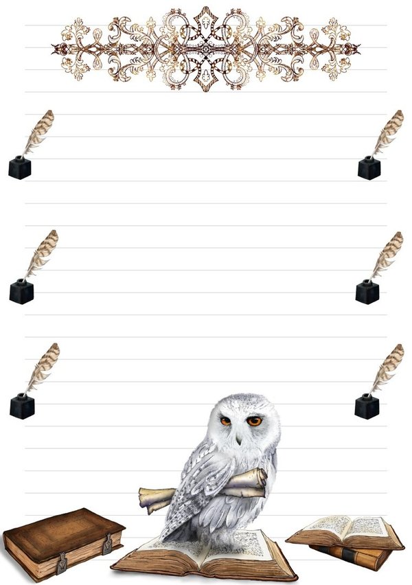 Letter Pad White Owl A5 Doreens Briefpapierwelt