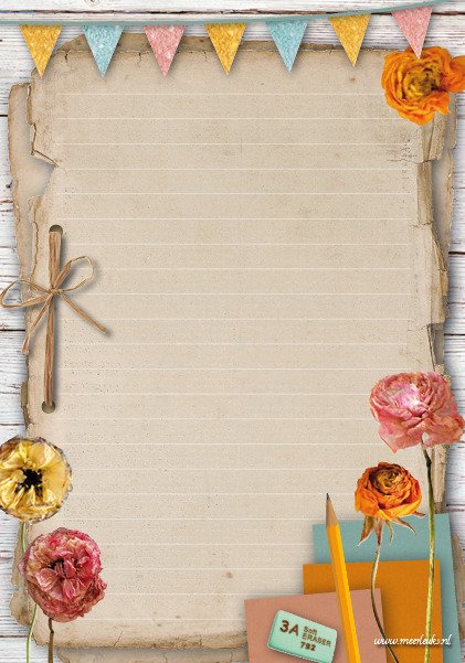 Letter Pad Flowers & Pencil Meerleuks A5