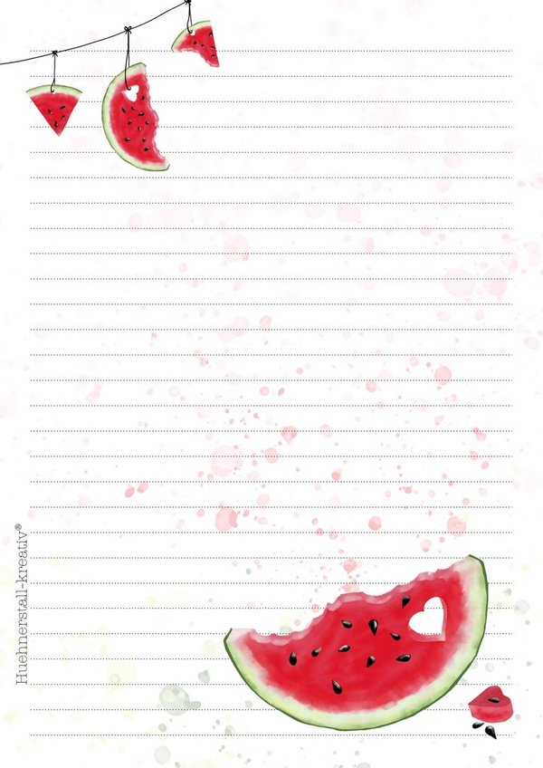 Letter Pad Watermelon Hühnerstall Kreativ A5