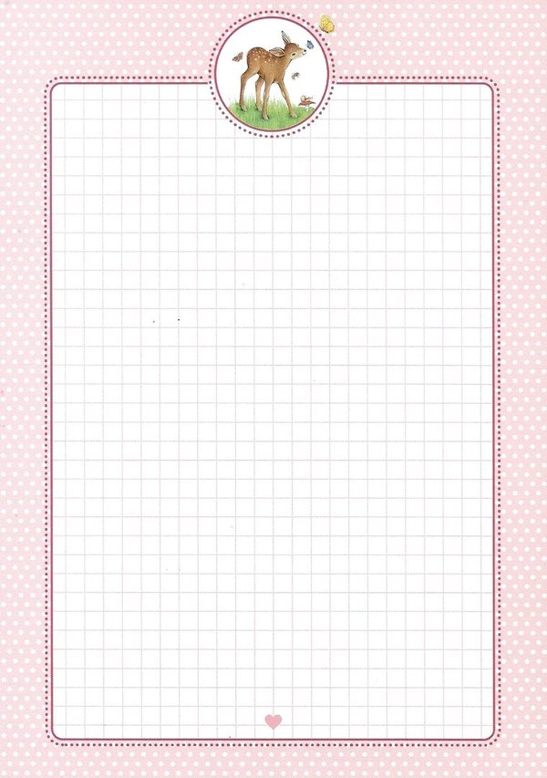 Letter Pad Deer checkered Fioniony A5