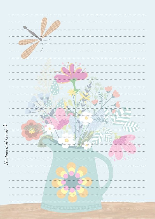 Letter Pad Flower Vase Hühnerstall Kreativ A5