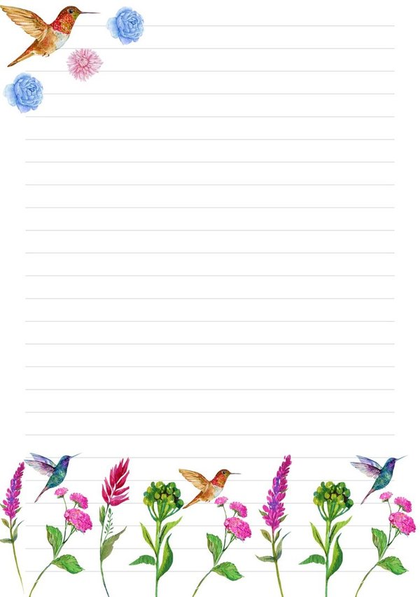 Letter Pad Hummingbirds A5 Doreens Briefpapierwelt