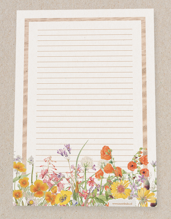 Letter Pad Lovely Flowers Meerleuks A4