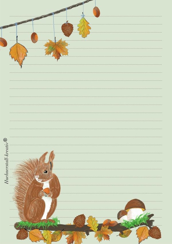 Letter Pad Squirrel Hühnerstall Kreativ A5
