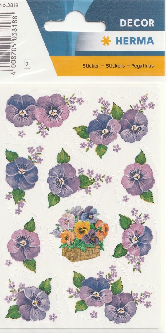 Sticker Pansy Flowers Herma