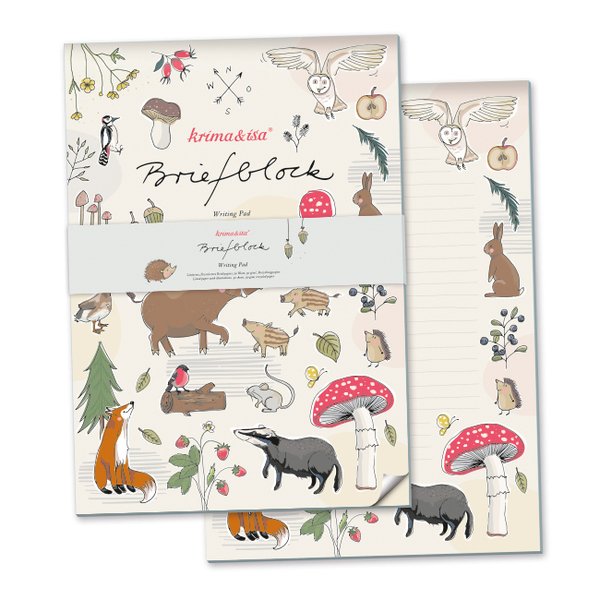 Letter Pad Woodland Animals Krima & Isa A4
