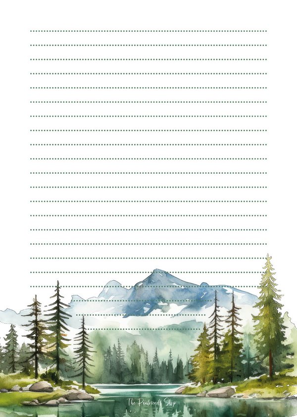 Letter Pad Mountains A5 with lines The Penfriends Shop