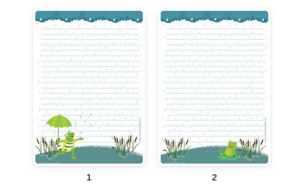 Letter Pad Frog in the rain A5 Stationery Parlor