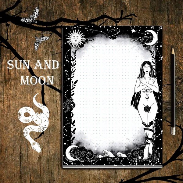 Schreibblock Sun and Moon Tiny Tami A5